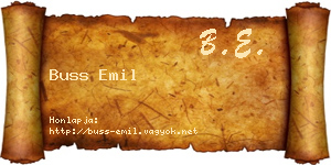 Buss Emil névjegykártya